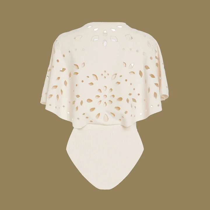 GraceChic 2025 European And American Swimwear New Solid Color Laser Hollow High-End Swimsuit Set For Women Cross-Border Hot Item_voghion.com