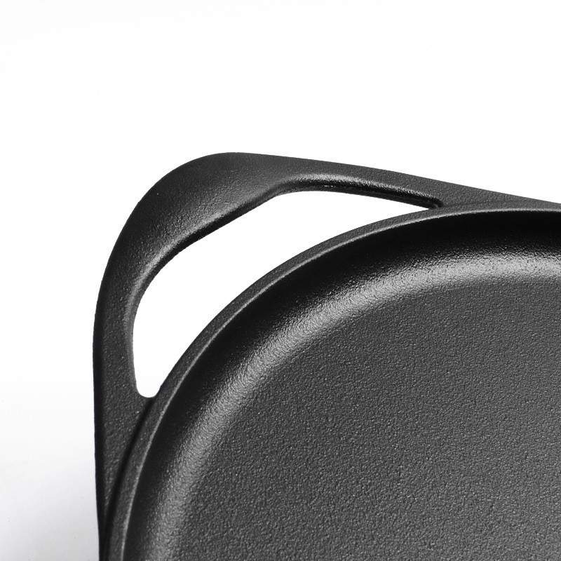 Engrosado de doble oreja de hierro fundido sartén antiadherente hogar comercial palillos de gas panqueque sartén