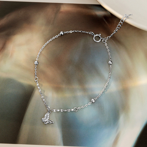Under the Banyan Tree S925 sterling silver thin bracelet for girls  new ins niche design butterfly hand jewelry trendy ins
