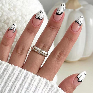 Ins Style Cute Ghost Cross-border Wear Armor Drop Armor Halloween Wearable Nail Sticker False nail