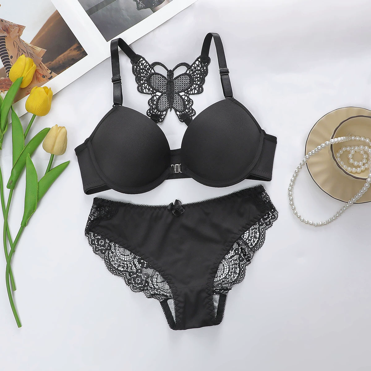 Передняя пряжка для трансграничной внешней торговли со стальным кольцом средней толщины бабочка бюстгальтер со съемным плечом