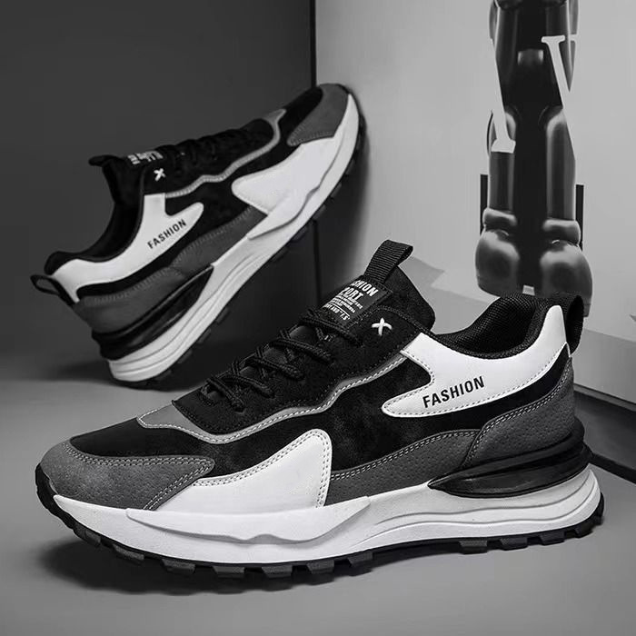 Zapatos deportivos de hombre 2026 nuevos zapatos de hombre cuatro estaciones zapatos casuales de cuero zapatos de carrera zapatos de moda de suela gruesa zapatos de papá