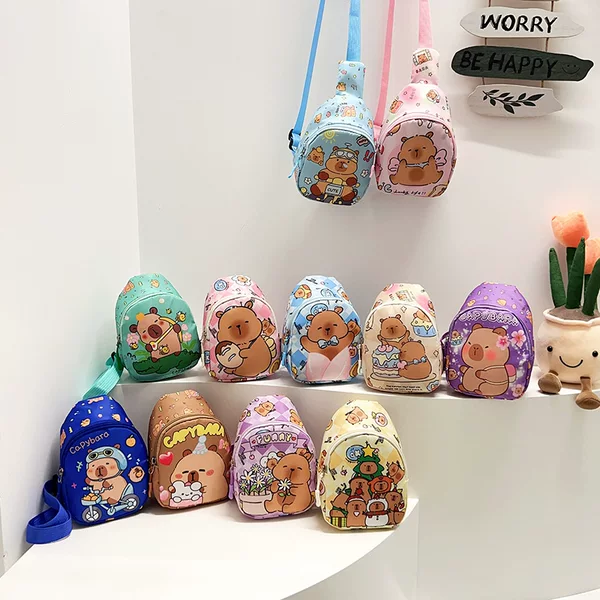 Cartoon Cute Boys and Girls Chest Bag 2025 New Trendy Versatile Crossbody Bag Printed Lightweight Travel Kidsren's Bag