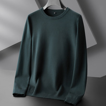 纯色圆领大码毛衣男胖子宽松针织衫加肥加大春天秋季线衫潮流毛衫