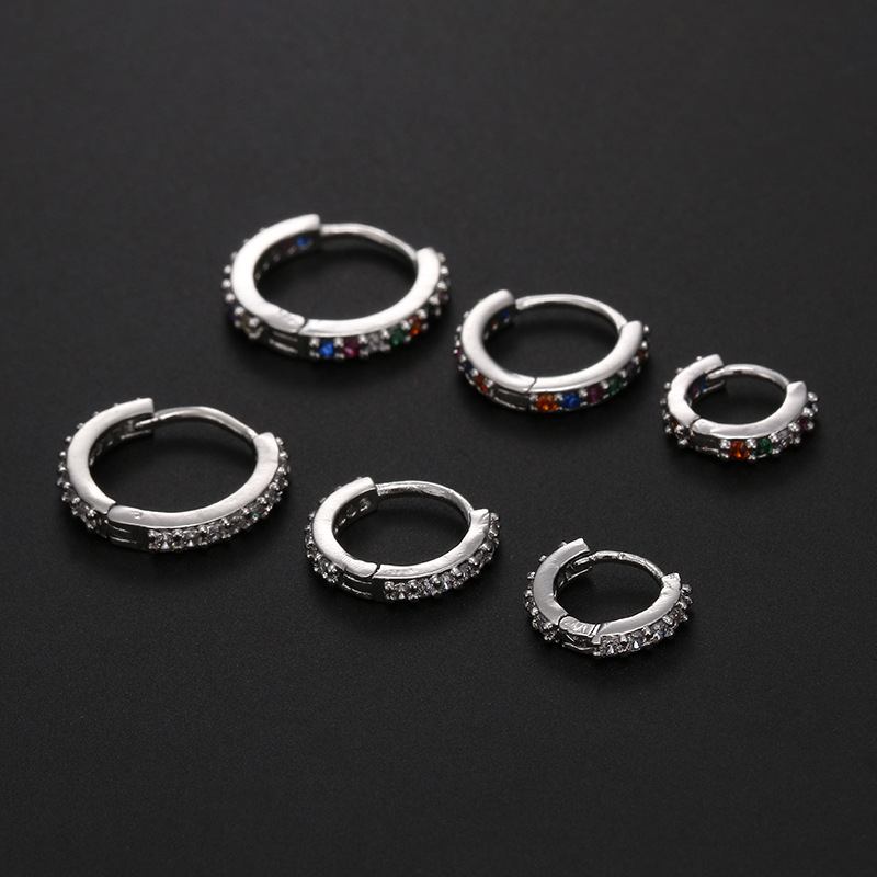 Nose Ring Classification Fashion Round Copper Inlay Zircon Nose Ring Nose Pin
