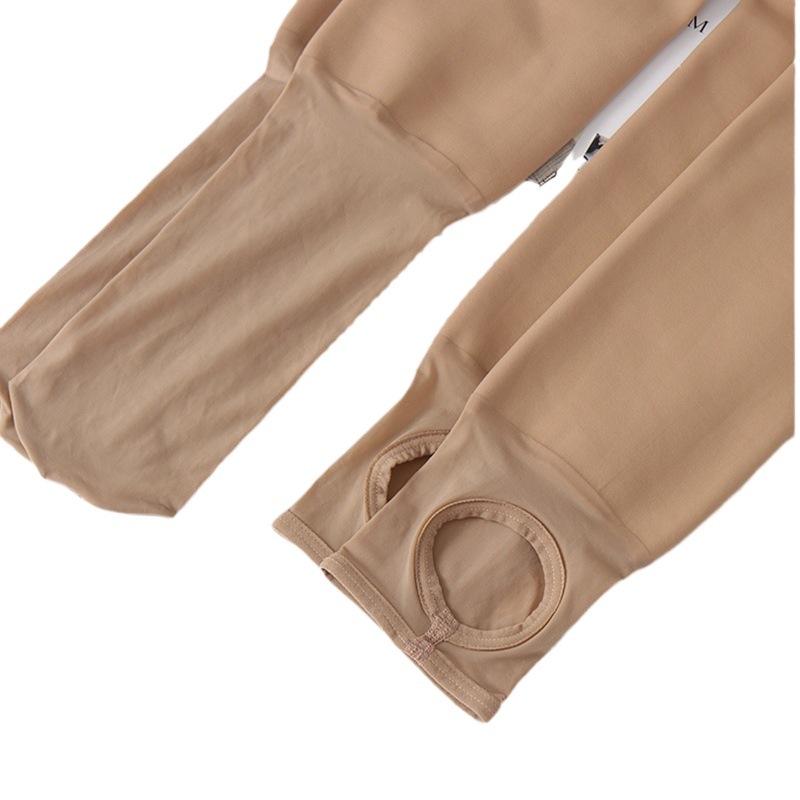 High-end Mask Water Light Socks Women's High Waist Belly Tight Leggings Autumn and Winter Thin Velvet Medium Thick Pantyhose Meat Color Light Leg Milk Tea