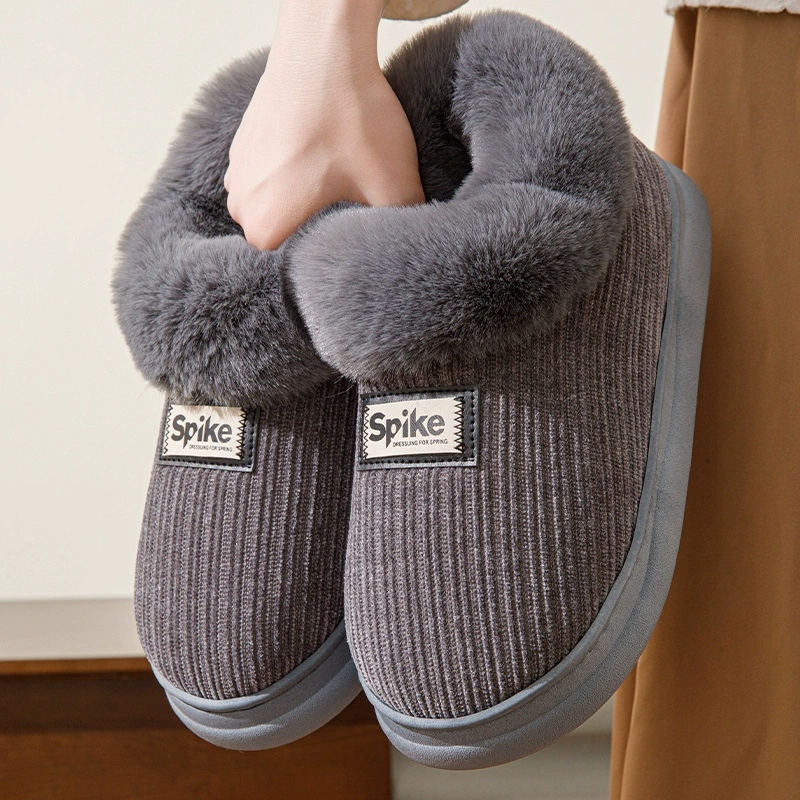 Хлопчатобумажные тапочки и женские зимние зимние мужские шерстяные буксики для домашнего использования