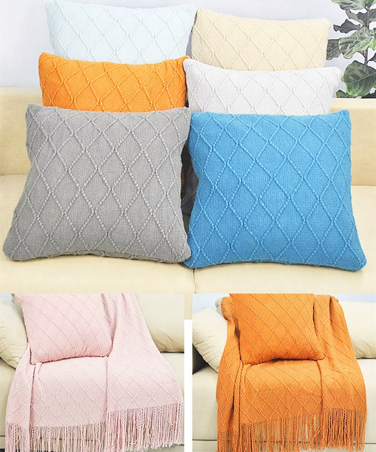 Pillow, sofa, knitted pillowcase for bedroom, wholesale