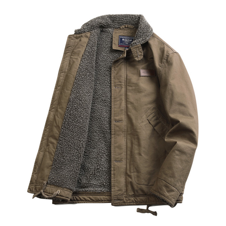 Otoño e Invierno chaqueta acolchada de algodón chaqueta de lana de cordero hombres N1 Navy traje de cubierta chaqueta forrada de algodón acolchada ropa de hombre