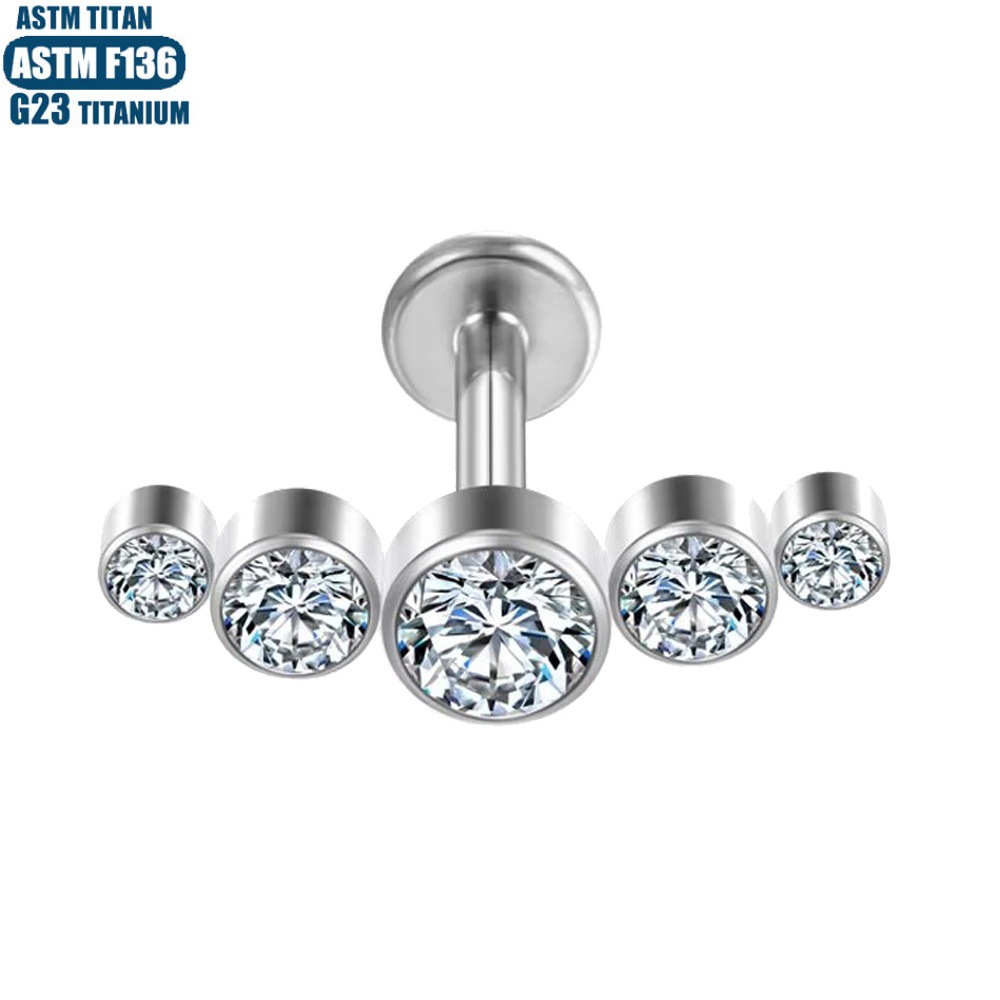 Pointed titanium steel lip stud product view