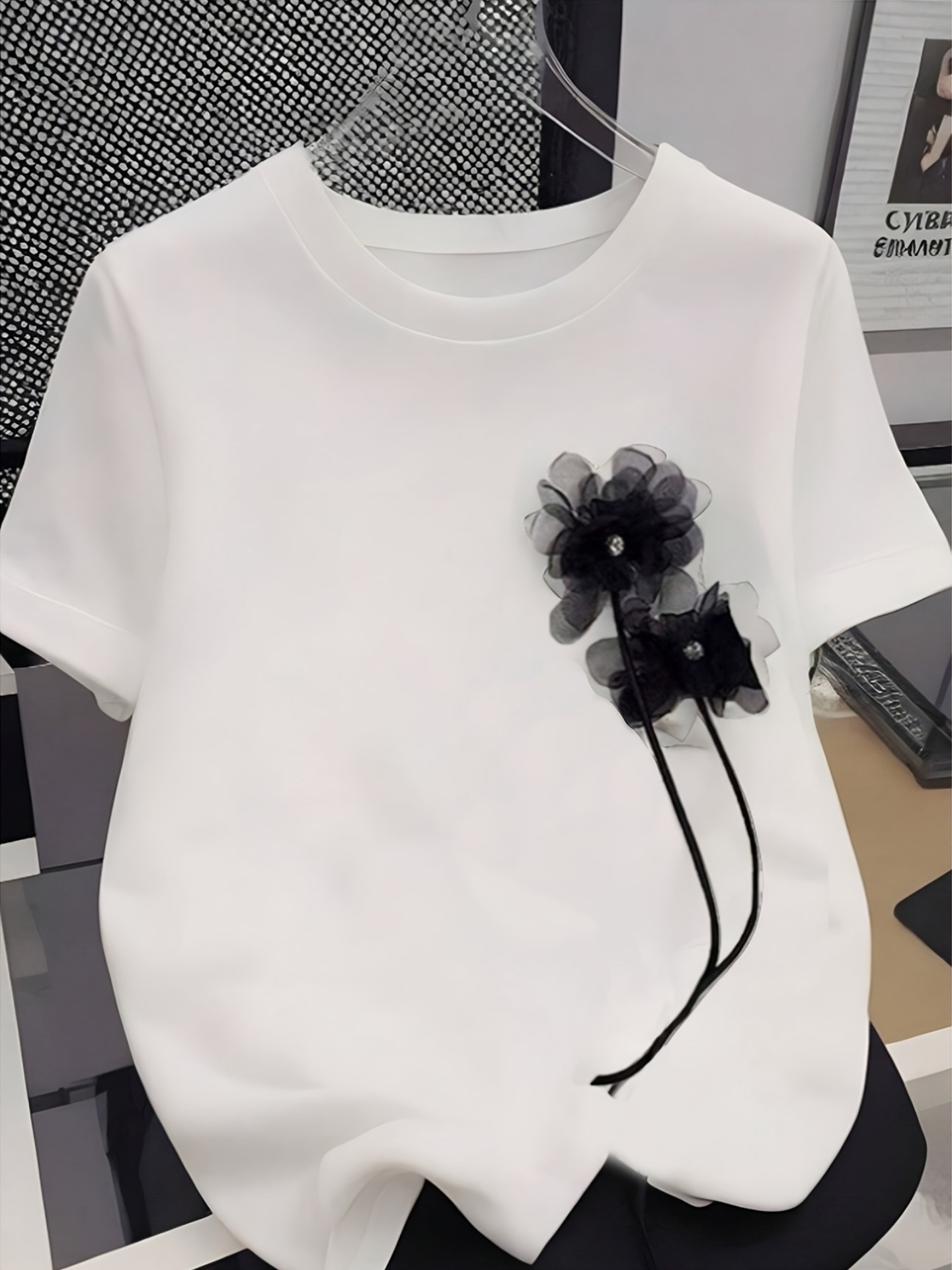 K 25206 Floral Print Retro T-Shirt 复古花卉T恤