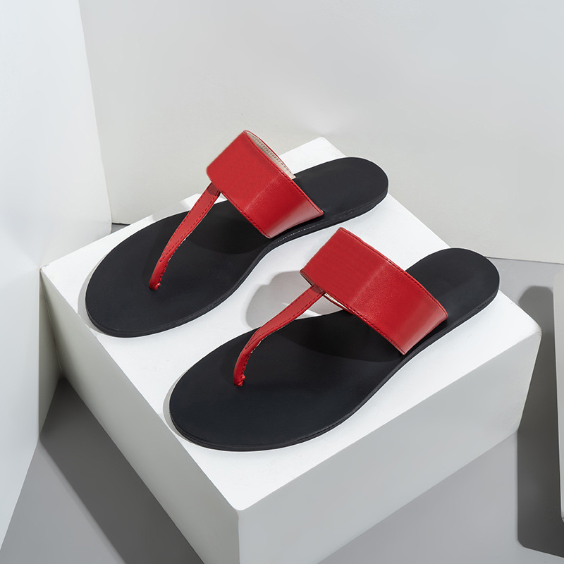 Women's Herringbone Flat Sandals Designer Style Summer Slides_voghion.com