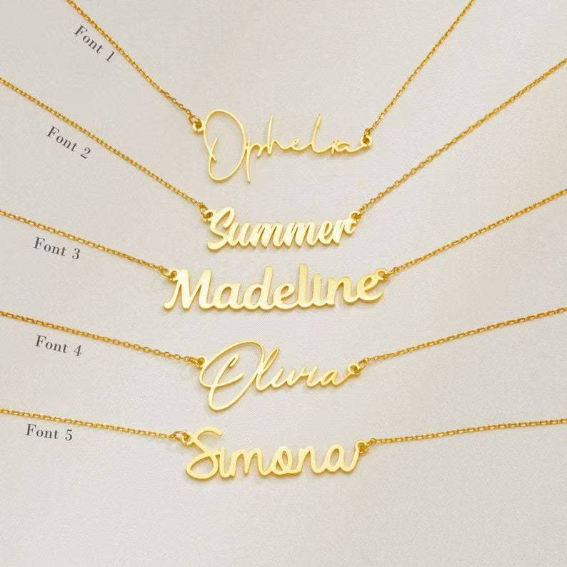 Customized English Name Necklace with Photo, DIY Personalized Letter Pendant for Couples, Men and Women Name Necklace