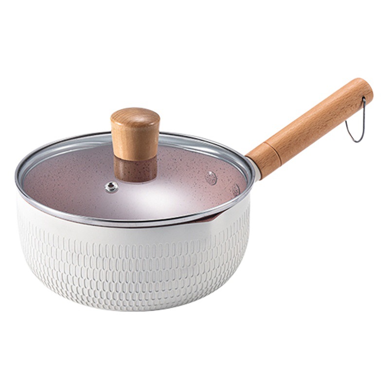 Olla para comida de bebé, ligera y específica para bebés, olla pequeña para leche, olla de aluminio antiadherente con vaporera, olla Yukihira de estilo japonés.