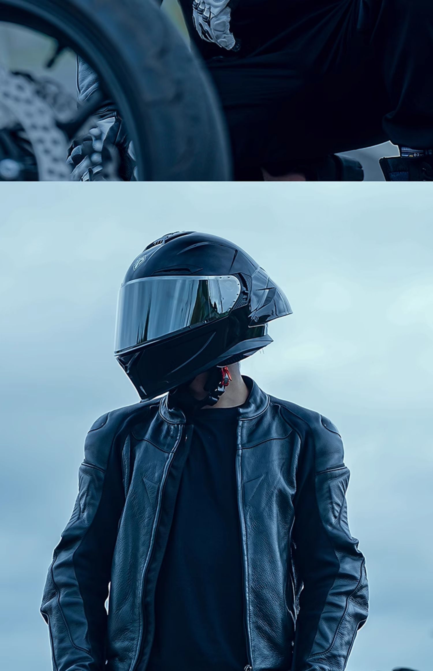 Motorcycle Helmet Men's Bluetooth Double Lens Full Helmet