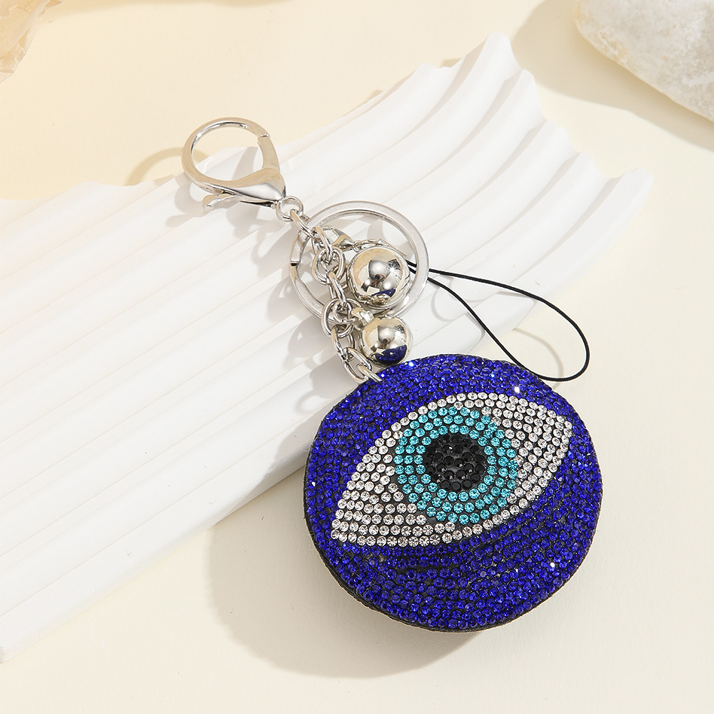 30g Weight Keychain Classification 1 Piece Quantity Holiday, Daily Occasion Rhinestone Material Heart Shape, Eye Pattern Plating Design Basic Style 1 Piece Basic Heart Shape Eye Rhinestone Plating Keychain 3