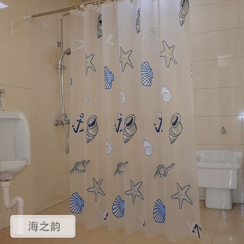 Cortina de Ducha para Hotel, de PEVA, con Diseño de Estrella de Mar, Impermeable, Cortina de Baño, Cortina Impresa, Cortina de Ducha para Baño image 9