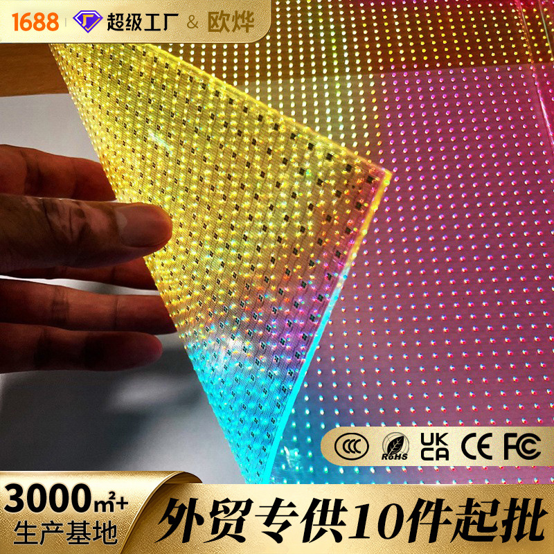 Pantalla LED de película, película de cristal, pantalla de película suave, película transparente para publicidad en ventanas interiores y exteriores, pantalla flexible ultrafina