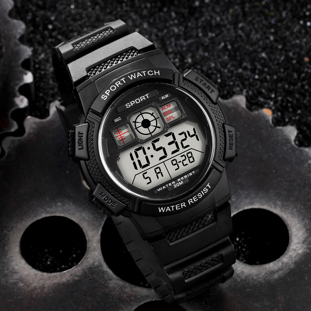 Tendencia de moda juvenil reloj electrónico multifuncional alarma de alarma de luz nocturna al aire libre reloj electrónico deportivo al por mayor