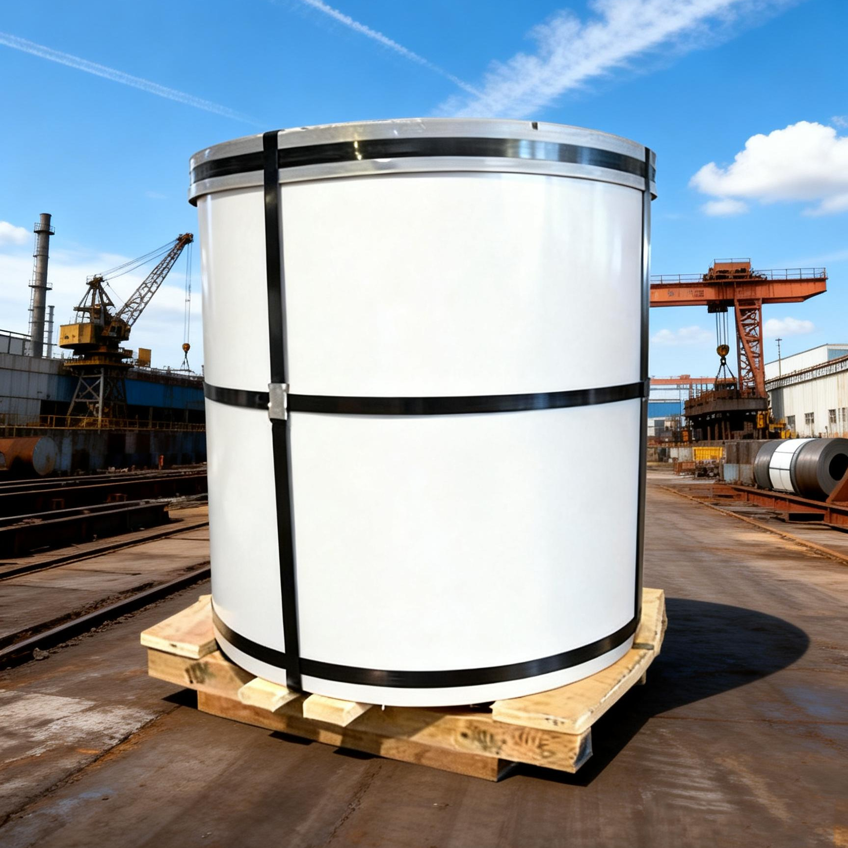 供应TDC51D+Z PE聚酯HDP高耐候SMP硅改PVDF氟碳彩涂宝钢奶白