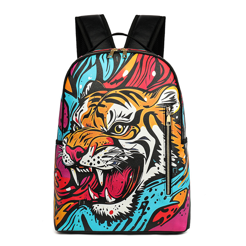 Nuevo estilo transfronterizo de dibujos animados casual estudiante mochila escolar impresión de moda gran capacidad animación tendencia mochila estilo extranjero