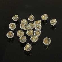 透明塑胶汉堡包金耳堵18K耳饰耳环珍珠耳钉配件diy防掉硅胶耳塞