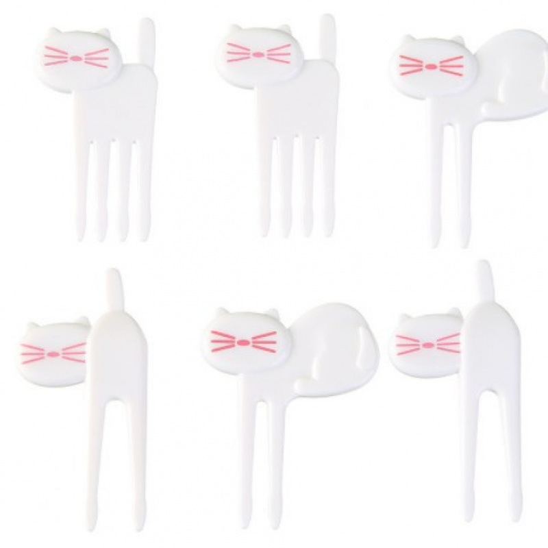 Japón hogar dibujos animados horquilla de fruta creativa para niños animales lindos horquilla de fruta de plástico set Bento stick