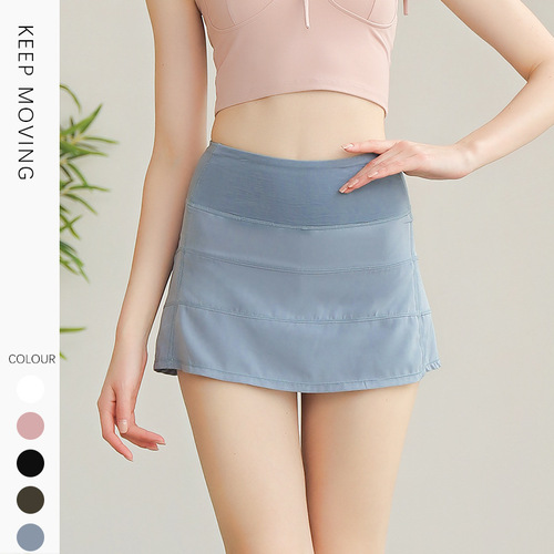 New Anti-Slip Tennis Running Outdoor Fitness Short Skirt Summer Quick-Dry Sports Skirt Pleated Skirt Yoga Skirt for Women