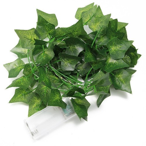 Green Leaf Climbing Ivy String Lights LED Sweet Potato Leaf Copper Wire Lantern Christmas Outdoor Decoration Maple Leaf Ivy Garland Lights