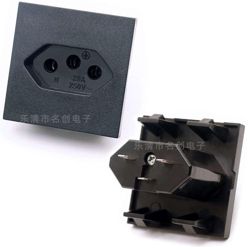 Бразильская кассетная розетка с тремя отверстиями, розетка переменного тока 20 А, 250 В