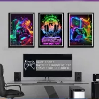 Картина маслом высокого разрешения «тройной крутой» — игровая e-sports-гарнитура, холст, для подростковой игровой комнаты, настенная декорация, распылённая живопись