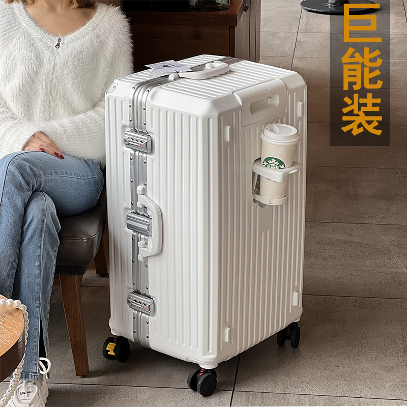 Large Capacity Thickened Aluminum Frame Luggage Case Women's 26 Inch Anti-Drop Trolley Case Password Luggage 20 Inch Suitcase