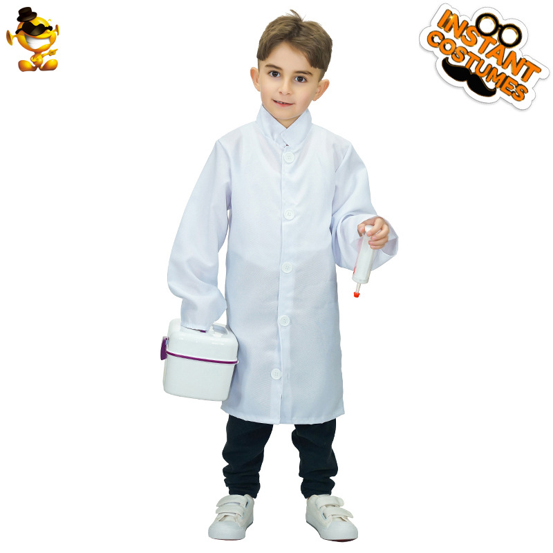Niños pequeño doctor enfermera ropa de algodón blanco hombres y mujeres jugar en casa regalo cumpleaños rendimiento