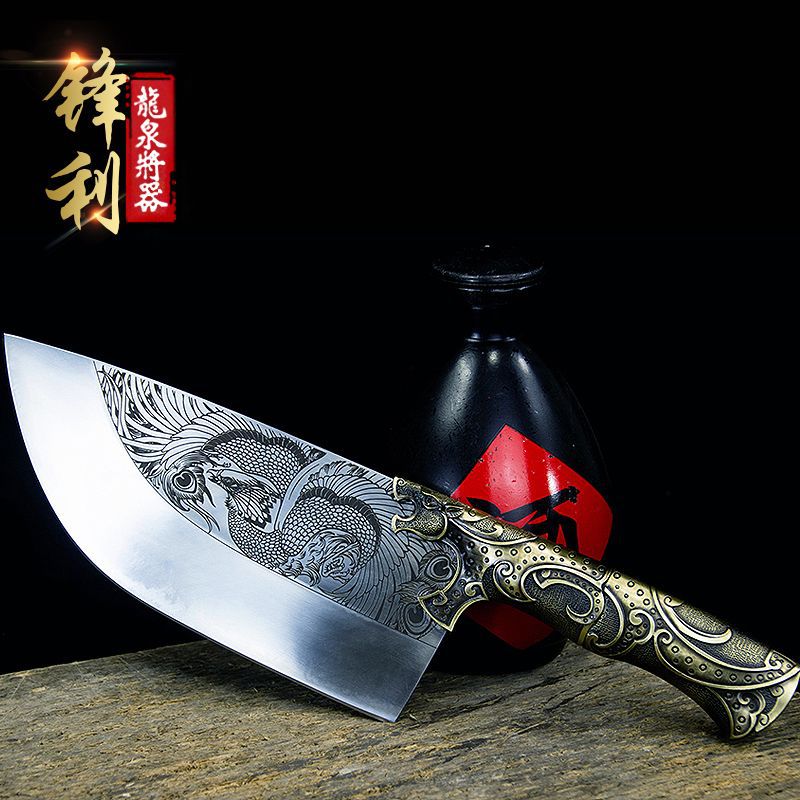 龙泉将器菜刀锋利斩切两用家用切片厨刀一件批发代理厨具刀具