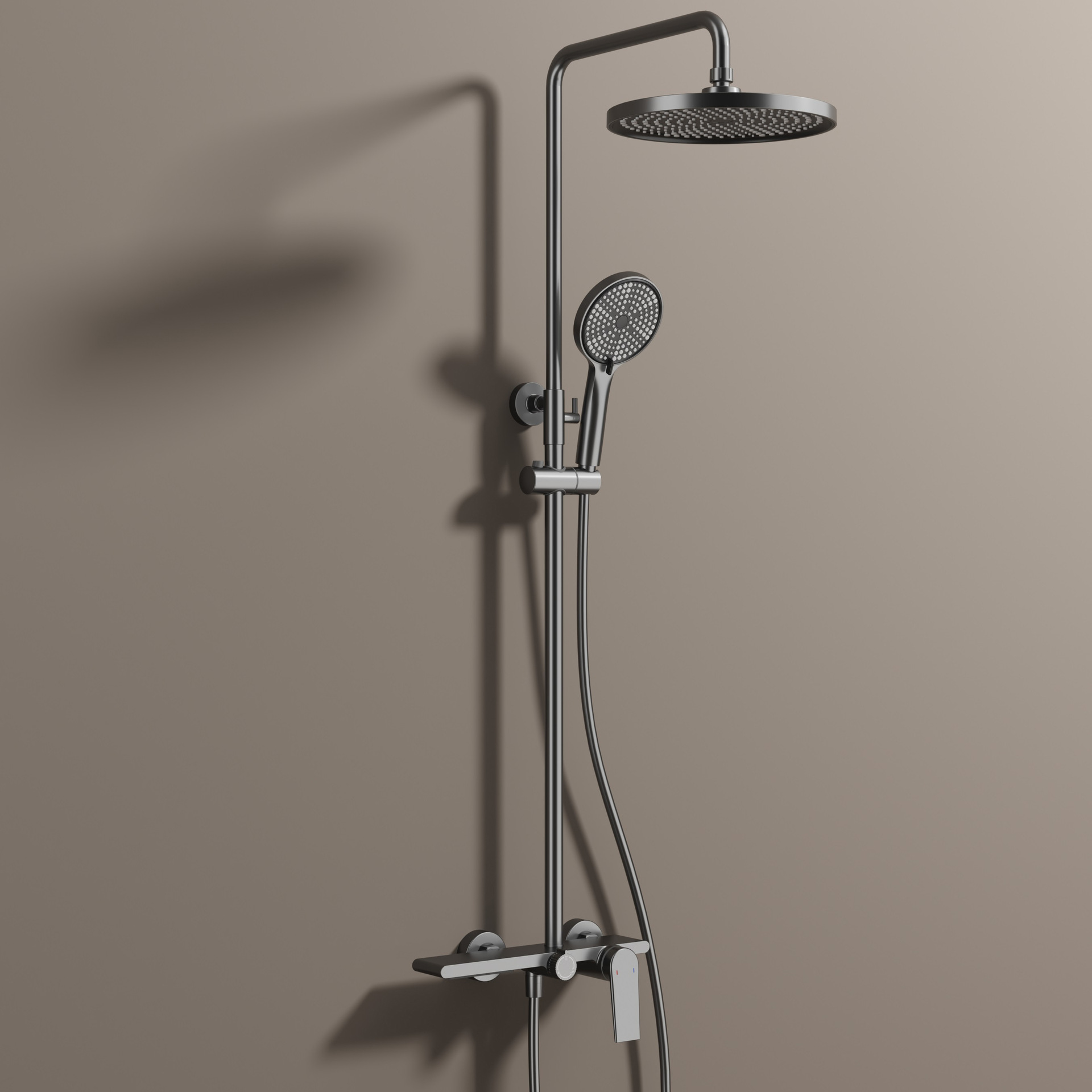 Pistola de tres velocidades de plano cuadrado gris