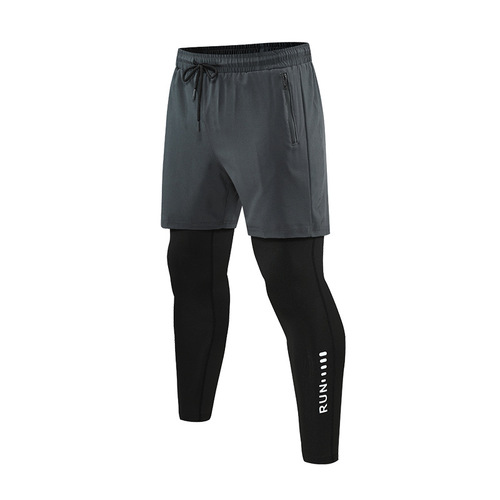 Men's and Women's Summer Two-Piece Athletic Fitness Tight Leggings Outdoor Training Running Pants for Men and Women, Quick-Drying Breathable, Wholesale