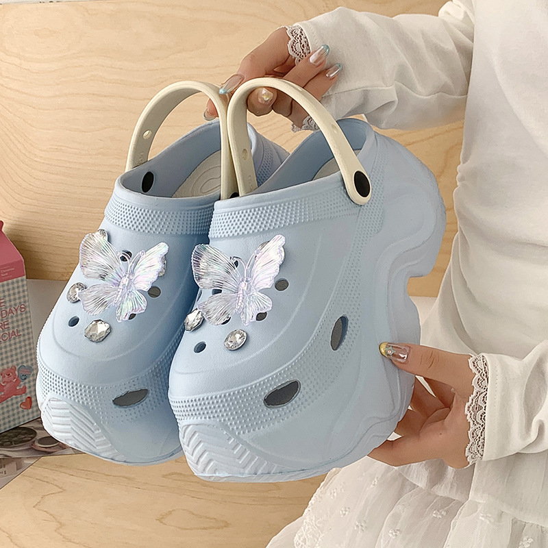 Wedding Shoes High-Heeled Clogs Cartoon Slippers Women's Summer Home Non-Slip Eva Slippers Outer Wear Home Non-Slip Sandals