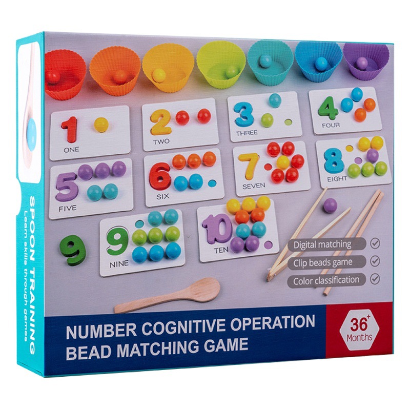 Montessori matemáticas material didáctico clip cuentas de bebé juego cognitivo digital rompecabezas niños educativos acción fina Juguetes