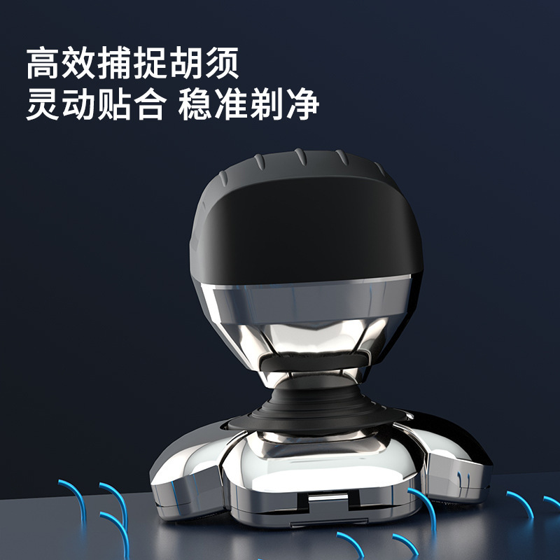 廠家新款數顯九刀頭電動剃鬚刀光頭理髮器充電式五合一刮鬍刀批發