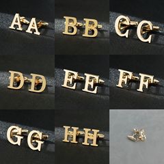Iron hollow cufflinks factory wholesale men's gold letter sleeve studs shirt suit clothing accessories buttons Cufflink