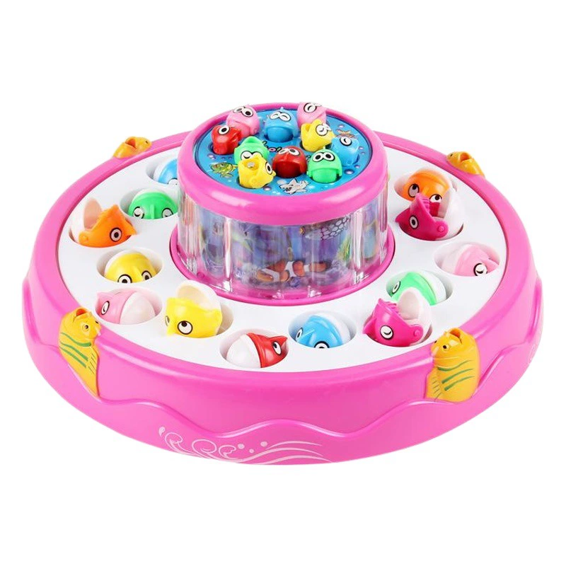 356 детский большой электрический двухслойный рыболовный стол с легкой музыкой для рыбалки Тарелка для торта, игровой домик, трансграничный киоск