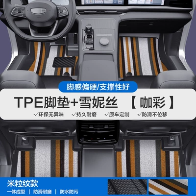 Modelə uyğun ayaqaltı: Floor Mats with Full Coverage of - please-leave-a-message-or-note-the-model-year-when-placing-an-order-rice-grain-pattern-tpe-bag-threshold-mat-coffee-color-snowiness