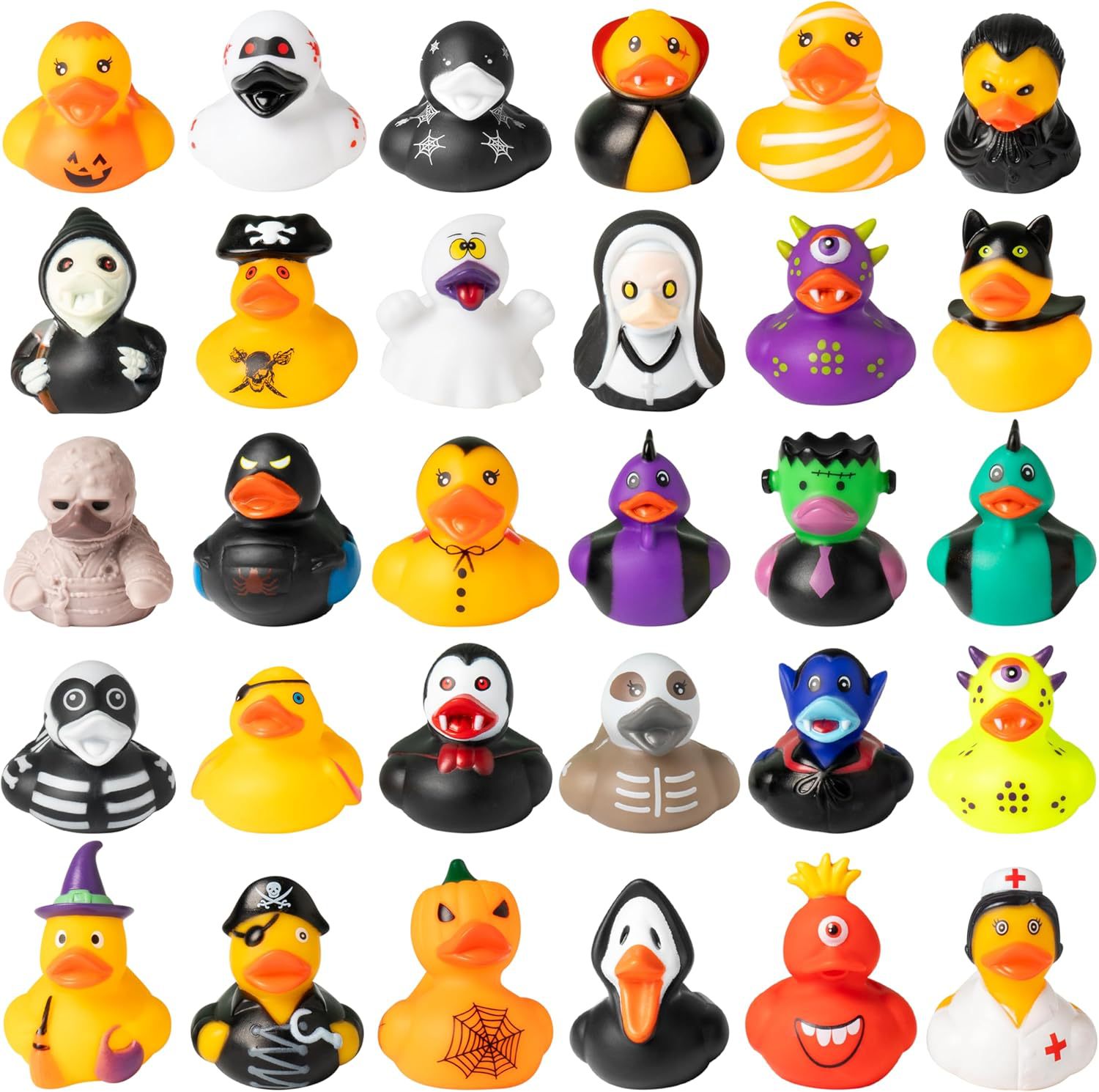 12 piezas de juguetes de patos de Halloween divertidos juguetes de baño de patos temáticos de Halloween fiesta de colores lindos