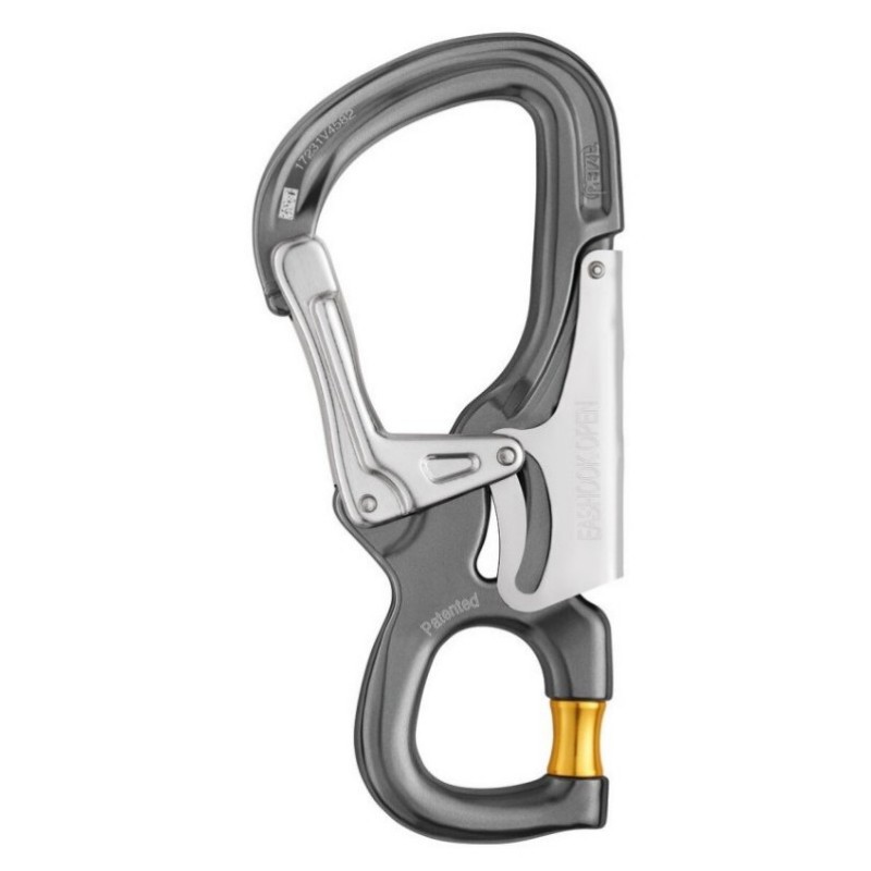 PETZL EASHOOK OPEN M043AA00工作定位挂绳连接器K型锁主锁小目钩
