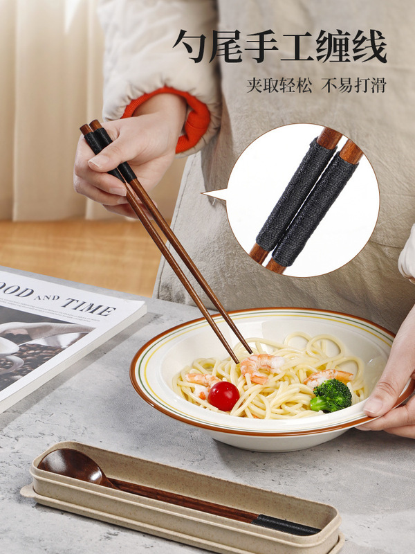 箸とスプーンセット 木製一人用携帯食器3点セット 子供・学生用持ち帰り用収納ボックス|undefined