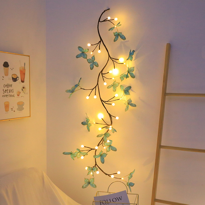 LED Butterfly Tree Rattan Lamp Bendable Shape Butterfly Rattan Lamp Interior Decoration Wall Layout Romantic Atmosphere Lamp