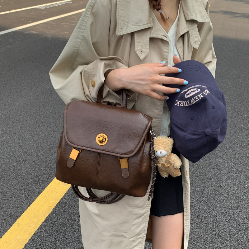 单肩包学院风时尚双肩包女2025秋季新款高级复古感ins手提小背包|undefined