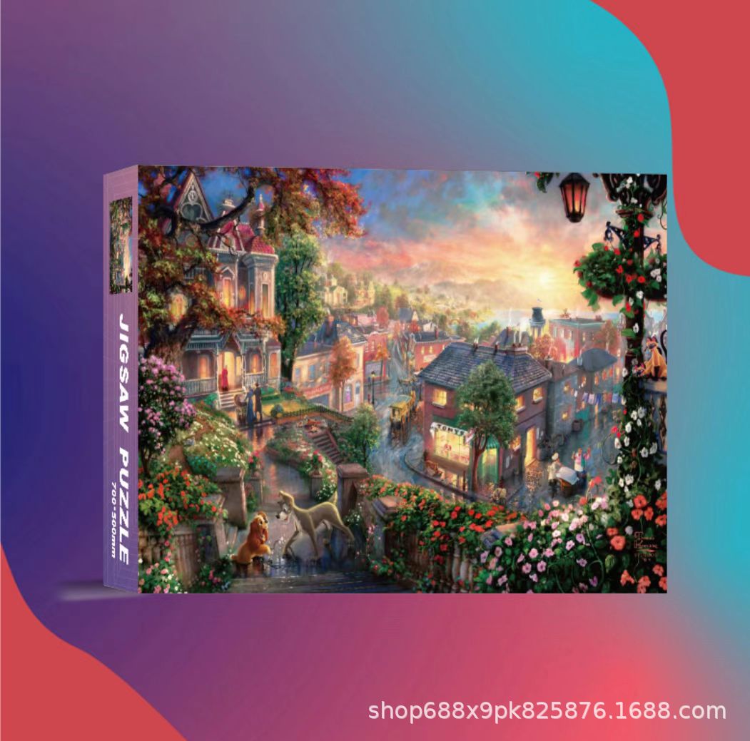 Rompecabezas 1000 piezas de papel de gran tamaño 70*50 cm lámpara de invierno con pegamento Juguetes educativos de descompresión para adultos al por mayor