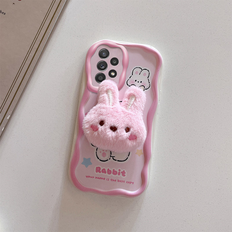 Plush Doll Cream Case Cross-border Applicable Samsung Samsung A Series All-inclusive Pink Rabbit Strawberry Bear Phone Case