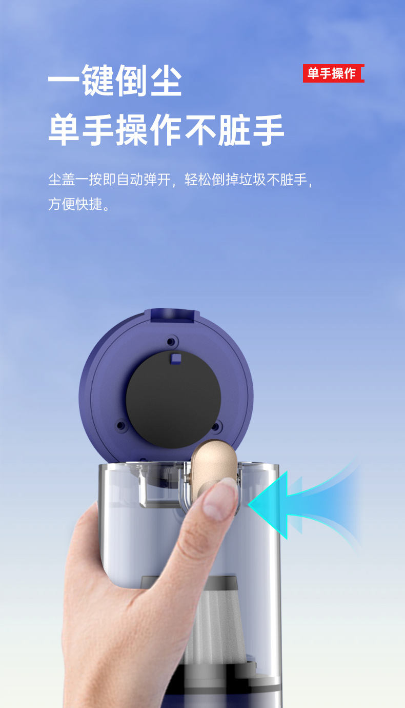 New model of blow-suction integrated car vacuum cleaner, portable wireless handheld vacuum cleaner for home use, mini small vacuum cleaner